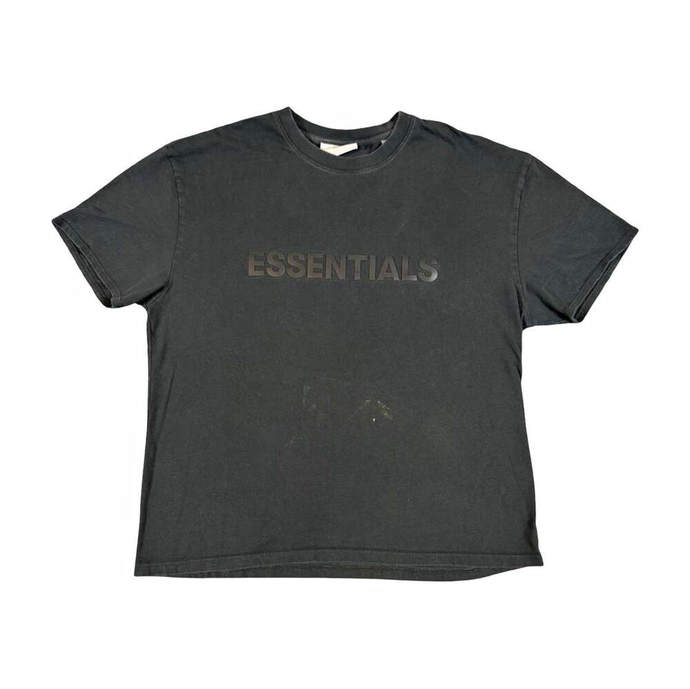 ESSENTIALS Fear of God Black Logo Crew Neck Short Sleeve T-Shirt Size M